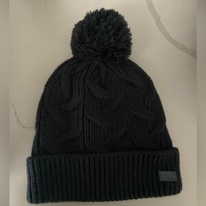 Under Armour Black Quilted Thick Beanie with Ball